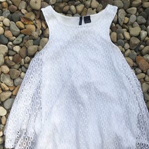 New Directions White Eyelet Top Small